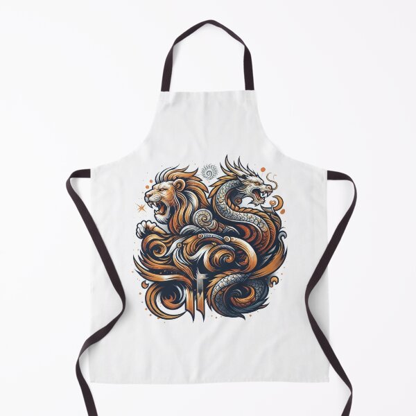 Item preview, Lion and Dragon Mythical Tribal Illustration designed and sold by mdsakibhossain.