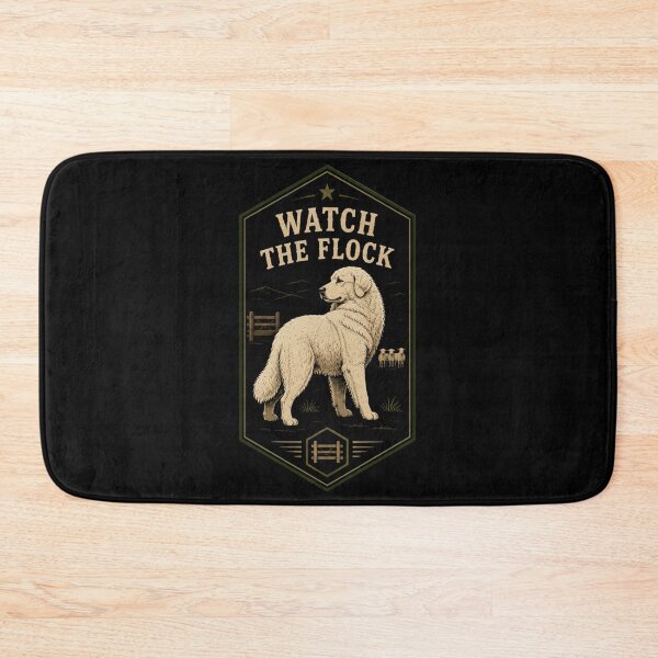 Item preview, Watch The Flock Maremma Sheepdog Vintage Farm Guardian Badge designed and sold by RusticMeadow.