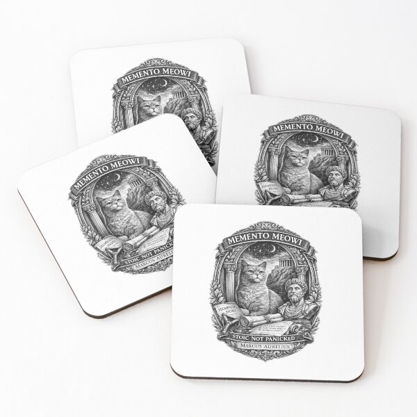 Item preview, Memento Meowi – Marcus Aurelius Cat Badge designed and sold by Soft Panic Studio.