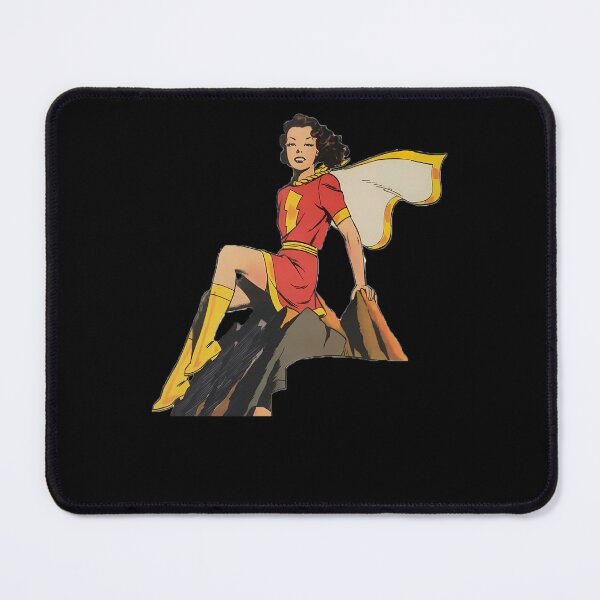 Item preview, Female Superhero In Red Dress And Cape Sitting On Sharp designed and sold by zeusdigitalarts.