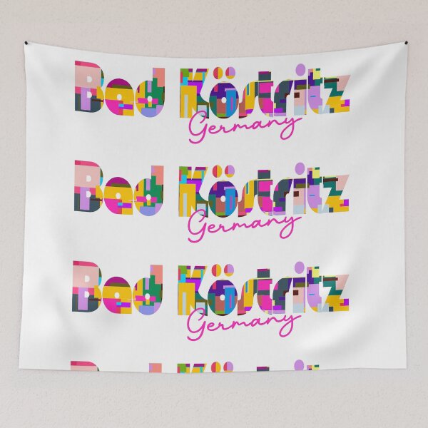 Item preview, Bad Köstritz, Germany, Vibrant Abstract City Typography Art designed and sold by Wanderful-roads.