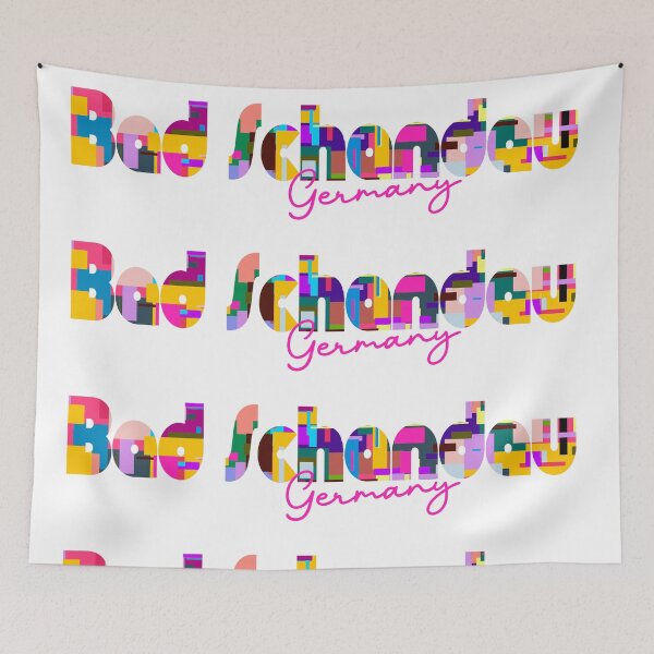 Item preview, Bad Schandau, Germany, Vibrant Abstract City Typography Art designed and sold by Wanderful-roads.
