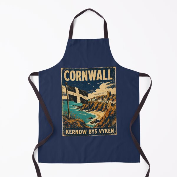 Item preview, Cornwall Kernow Bys Vyken - Vintage Travel Poster Cornish Heritage Design designed and sold by bumbledown.