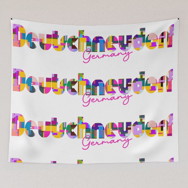 Item preview, Deutschneudorf, Germany, Vibrant Abstract City Typography Art designed and sold by Wanderful-roads.
