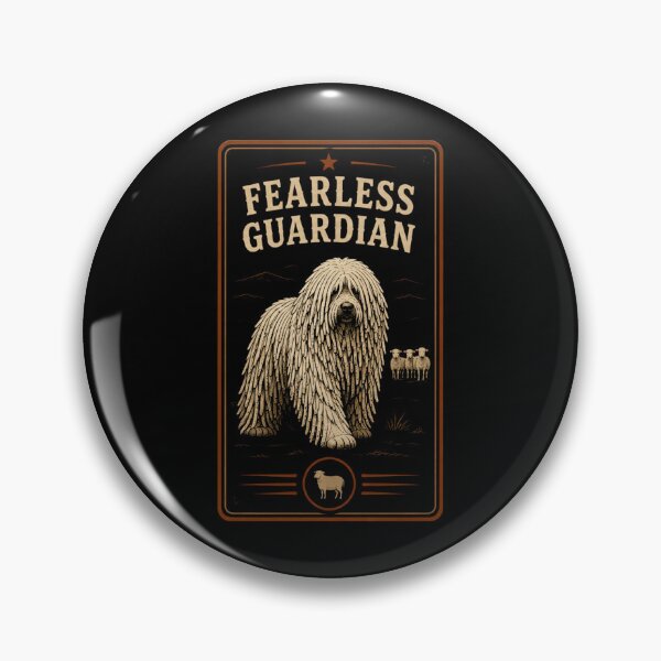 Item preview, Fearless Guardian Komondor Vintage Livestock Guardian Dog Badge designed and sold by RusticMeadow.