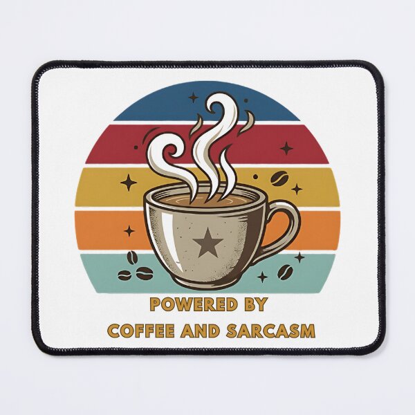 Item preview, Powered By Coffee And Sarcasm Funny Coffee Lover Retro Design designed and sold by designerhut1997.