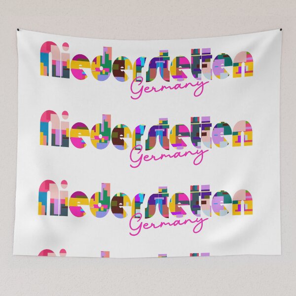 Item preview, Niederstetten, Germany, Vibrant Abstract City Typography Art designed and sold by Wanderful-roads.