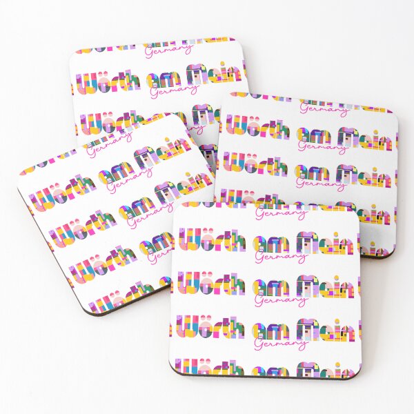 Item preview, Wörth am Main, Germany, Vibrant Abstract City Typography Art designed and sold by Wanderful-roads.
