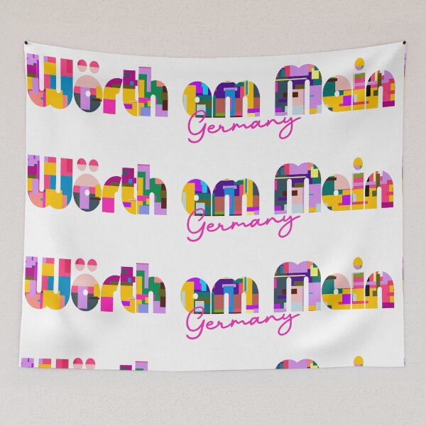Item preview, Wörth am Main, Germany, Vibrant Abstract City Typography Art designed and sold by Wanderful-roads.