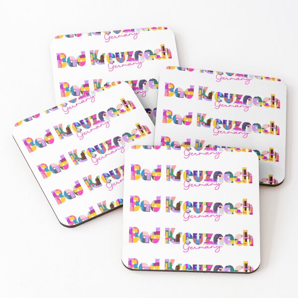 Item preview, Bad Kreuznach, Germany, Vibrant Abstract City Typography Art designed and sold by Wanderful-roads.