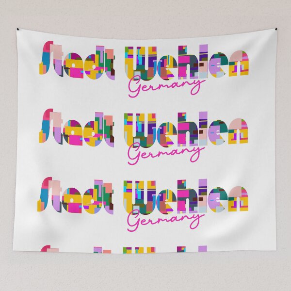 Item preview, Stadt Wehlen, Germany, Vibrant Abstract City Typography Art designed and sold by Wanderful-roads.