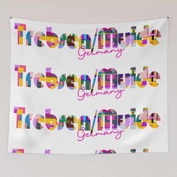 Item preview, Trebsen/Mulde, Germany, Vibrant Abstract City Typography Art designed and sold by Wanderful-roads.