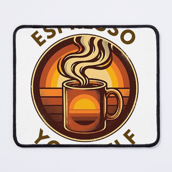 Item preview, Espresso Yourself Funny Coffee Pun Retro Coffee Lover Design designed and sold by designerhut1997.