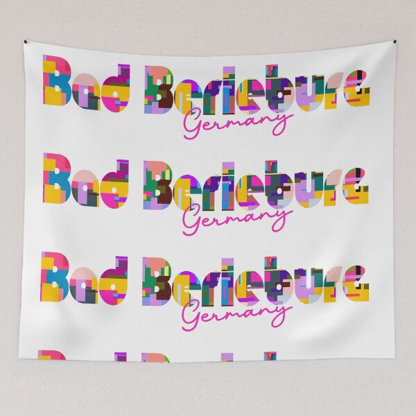 Item preview, Bad Berleburg, Germany, Vibrant Abstract City Typography Art designed and sold by Wanderful-roads.
