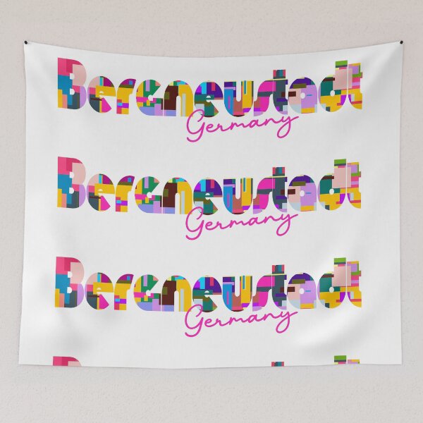 Item preview, Bergneustadt, Germany, Vibrant Abstract City Typography Art designed and sold by Wanderful-roads.