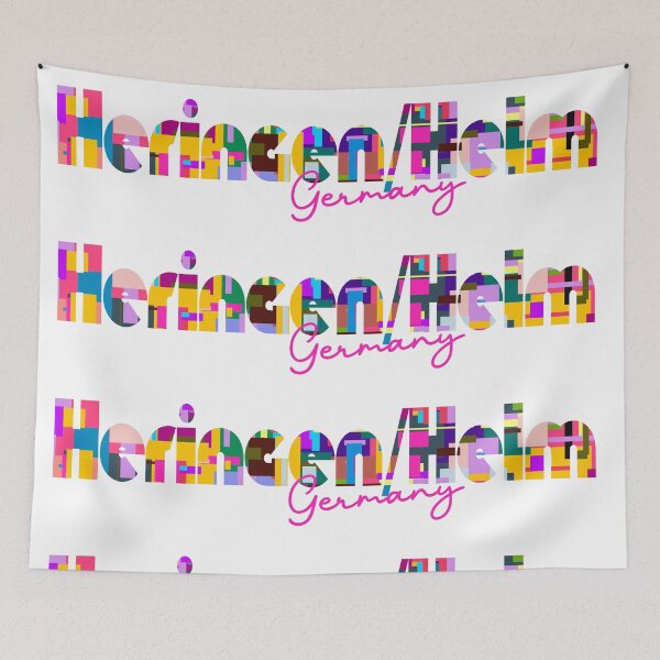 Item preview, Heringen/Helme, Germany, Vibrant Abstract City Typography Art designed and sold by Wanderful-roads.