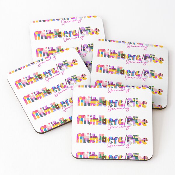Item preview, Mühlberg/Elbe, Germany, Vibrant Abstract City Typography Art designed and sold by Wanderful-roads.