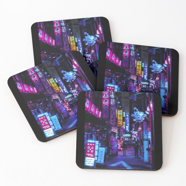 Item preview, Cyber.punks Neon Tokyo Street Nightscape Vaporwave Art designed and sold by ArgusArtcraft.