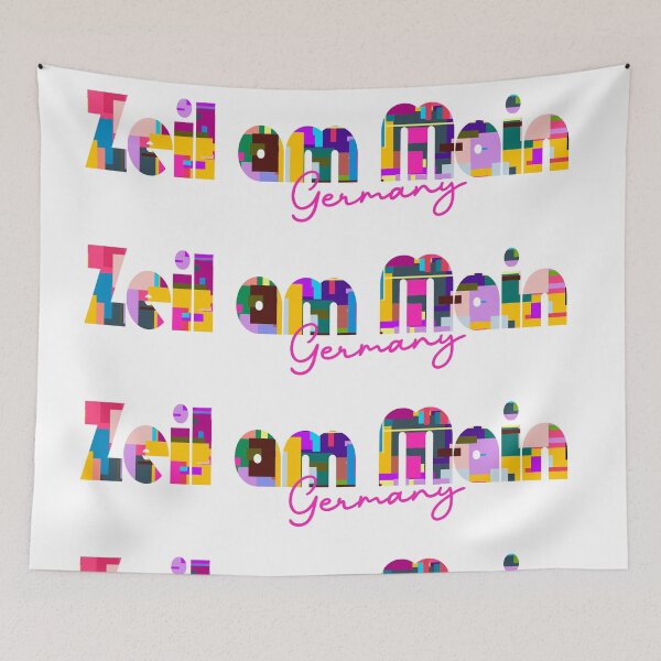 Item preview, Zeil am Main, Germany, Vibrant Abstract City Typography Art designed and sold by Wanderful-roads.