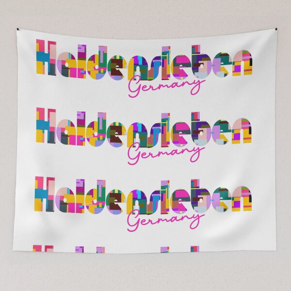 Item preview, Haldensleben, Germany, Vibrant Abstract City Typography Art designed and sold by Wanderful-roads.