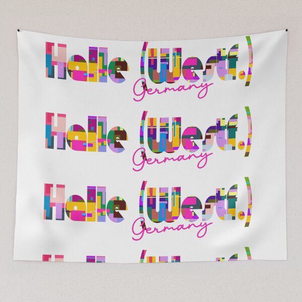 Item preview, Halle (Westf.), Germany, Vibrant Abstract City Typography Art designed and sold by Wanderful-roads.
