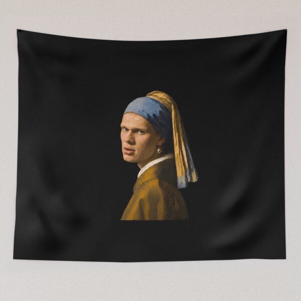 Item preview, Erling Haaland Funny Meme- Girl With Peal Earring Parody  designed and sold by PatrickRobbin.