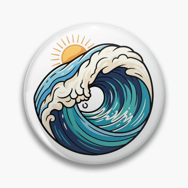 Item preview, Ocean Wave Surfer Sticker designed and sold by LuxePrint Society.