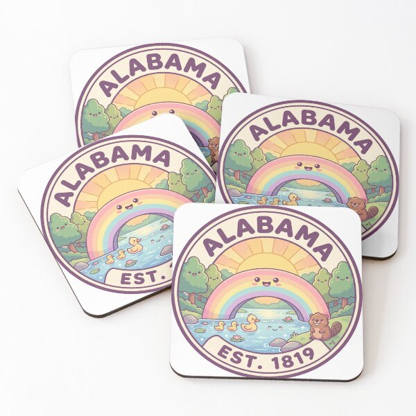 Item preview, Alabama Est 1819 Cute Rainbow Kids Badge designed and sold by CKaracaCrafted.