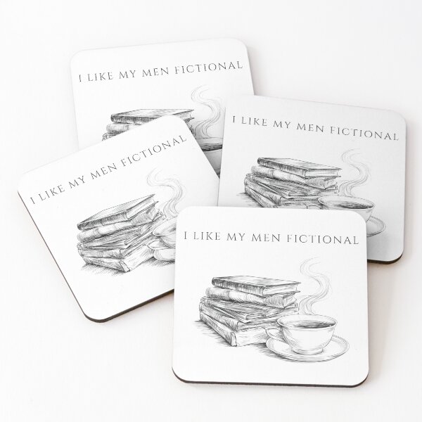 Item preview, I Like My Men Fictional - Book Lover Aesthetic Dark Academia Reading Quote designed and sold by VectorForge.