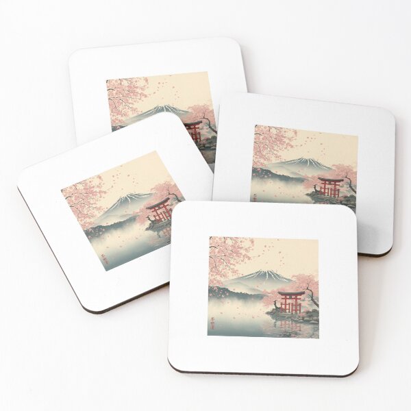 Item preview, Falling Sakura at Mount Fuji – Japanese Ukiyo-e Inspired Art designed and sold by J-Sakura.