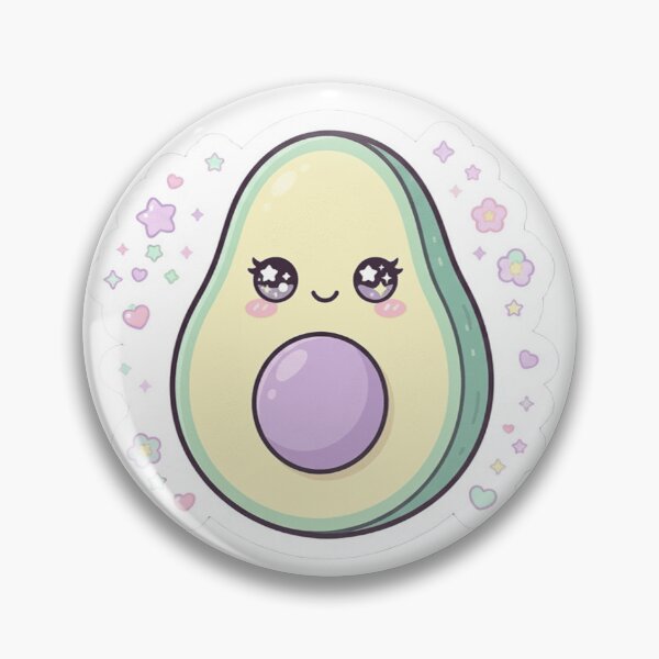 Item preview, Happy Avocado Sticker | Cute Kawaii Pastel Food | MONOFLUX designed and sold by MonoFlux.
