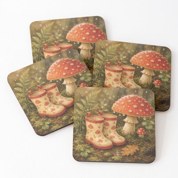 Item preview, Cute Mushroom Rain Boots Cozy Cottagecore Rainy Forest designed and sold by SimplePoDesign.