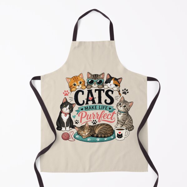 Item preview, Cats Make Life Purrfect - Cute Cat Lover Design designed and sold by Myra365Art.