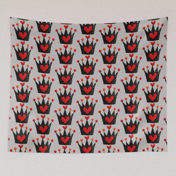 Item preview, Queen of Hearts Grunge Black Sketch Crown designed and sold by colorful-white.