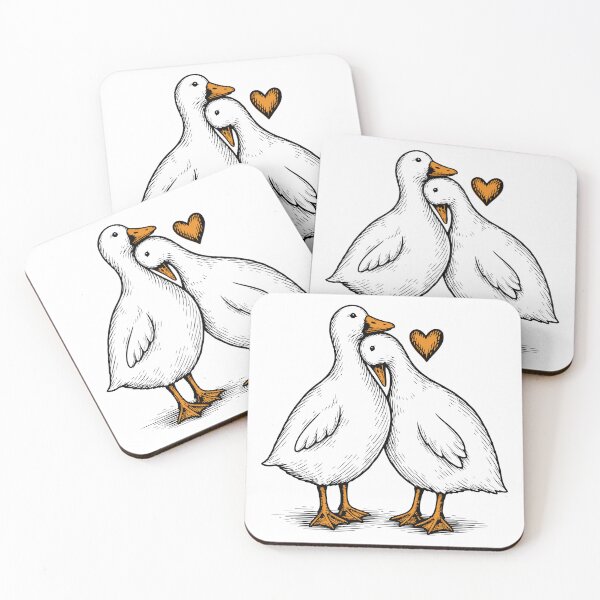 Item preview, Cute Duck Couple in Love designed and sold by artCreativeColony.