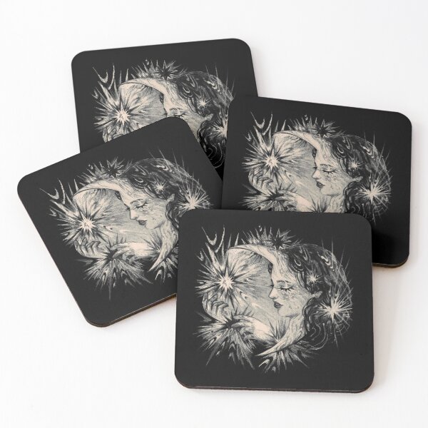 Item preview, Celestial Moongirl Dreamy Goddess Starry Night Art designed and sold by Inkdoskisart.