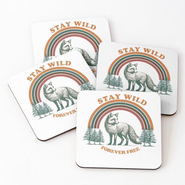 Item preview, Stay Wild Forever Free Vintage Fox Retro Sunset Nature Shirt designed and sold by jananinaveen.