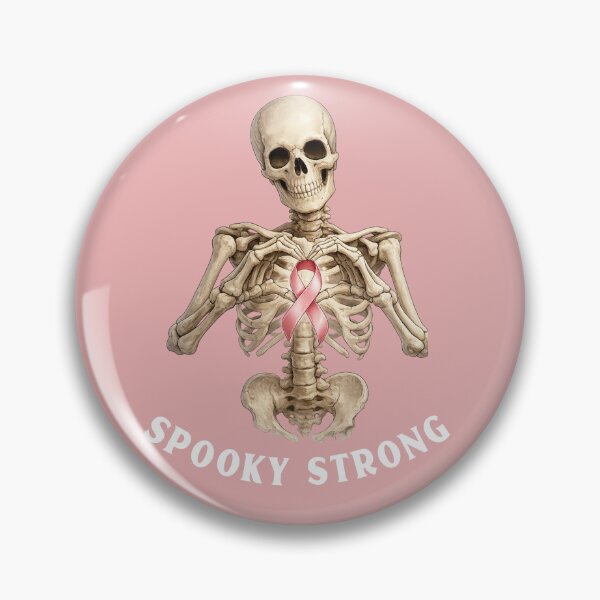 Item preview, Halloween Skeleton Highlights Breast Cancer Awareness designed and sold by Giddy Bear Gifts.