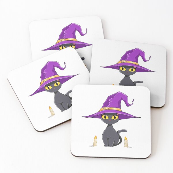 Item preview, Cute Black Cat Witch with Halloween Candles Vector designed and sold by Antony004.