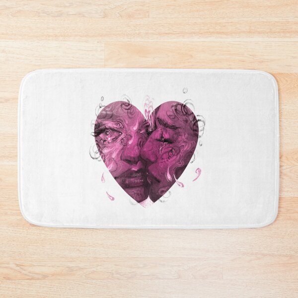 Item preview, The Kiss Surreal Heart Lovers Pink Dark Art designed and sold by Inkdoskisart.