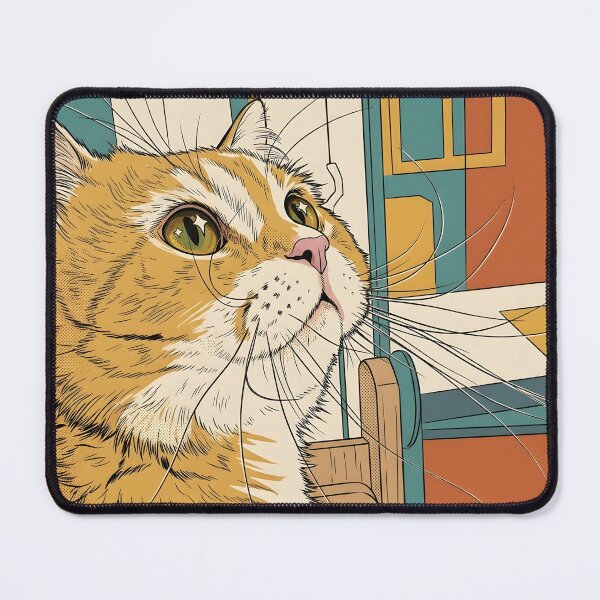 Item preview, Curious Ginger Cat Watching designed and sold by MamiYaShop.