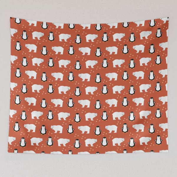 Item preview, Arctic animals on red designed and sold by reneesillus.