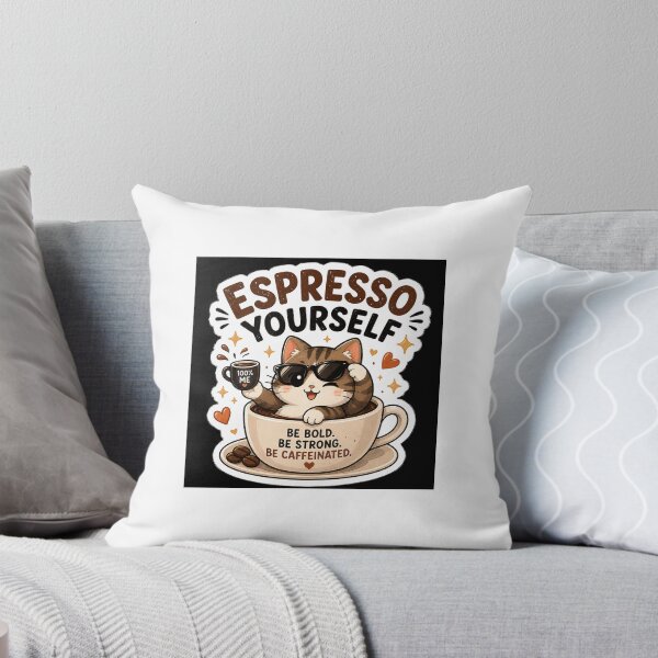 Item preview, Espresso Yourself Cute Coffee Cat  designed and sold by BrainBuckets.