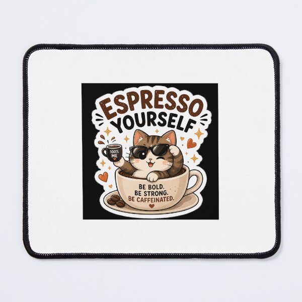 Item preview, Espresso Yourself Cute Coffee Cat designed and sold by BrainBuckets.