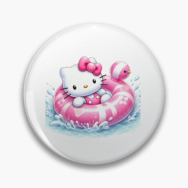 Item preview, Hello Kitty Summer Swim Ring Watercolor Beach Vibes Kawaii designed and sold by rfd2.