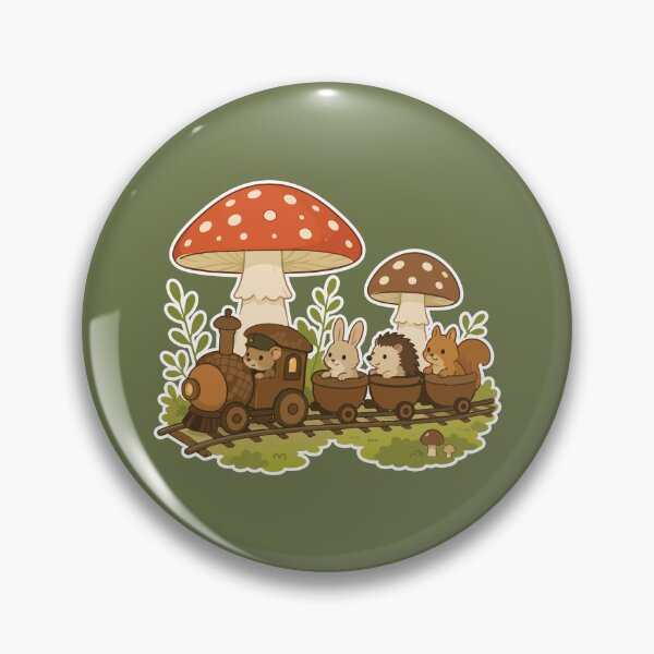 Item preview, Cute Woodland Animal Train Cozy Mushroom Forest Cottagecore designed and sold by SimplePoDesign.