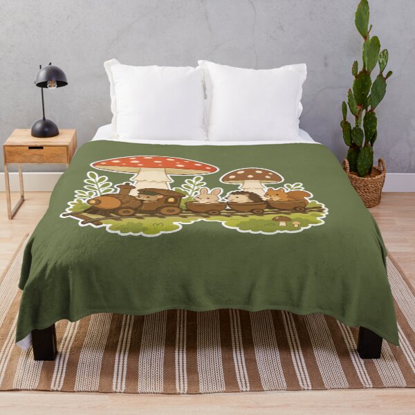 Item preview, Cute Woodland Animal Train Cozy Mushroom Forest Cottagecore designed and sold by SimplePoDesign.
