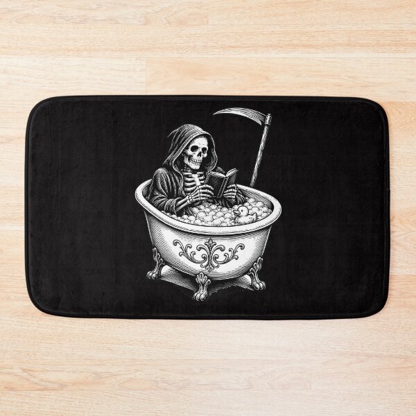Item preview, Skeleton Bookworm Grim Reaper Bath Time Design designed and sold by Martin's_Design.
