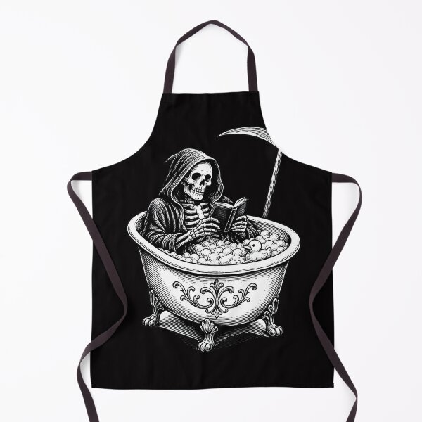Item preview, Skeleton Bookworm Grim Reaper Bath Time Design designed and sold by Martin's_Design.