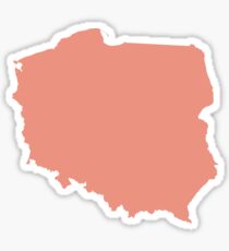 Poland Love in Coral Sticker